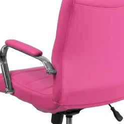 Flash Furniture Vivian Vinyl Swivel Mid-Back Executive Office Chair, Pink (GO2240PK)