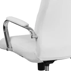Flash Furniture Whitney Ergonomic LeatherSoft Swivel High Back Executive Office Chair, White/Chrome (GO2286HWH)