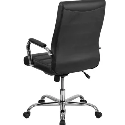 Flash Furniture Whitney Ergonomic LeatherSoft Swivel High Back Executive Office Chair, Black/Chrome (GO2286HBK)