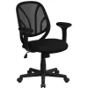 Flash Furniture Y-GO Office Ergonomic Mesh Swivel Mid-Back Task Office Chair, Black (GOWY05A)