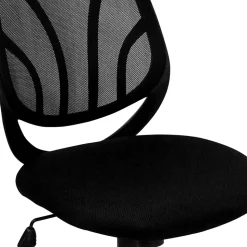Flash Furniture Y-GO Office Armless Ergonomic Mesh Swivel Mid-Back Task Office Chair, Black (GOWY05)