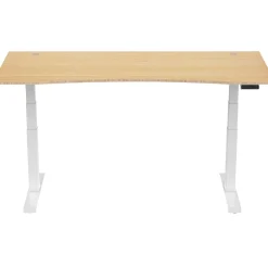 FlexiSpot E7 72"W Electric Adjustable Bamboo Top Standing Desk, White (E7WCR7230LBZB)