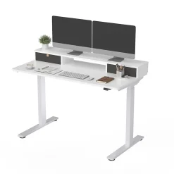 FlexiSpot EC9W Series 48" W Electric Adjustable Standing Desk, White (EC9WDO04W)