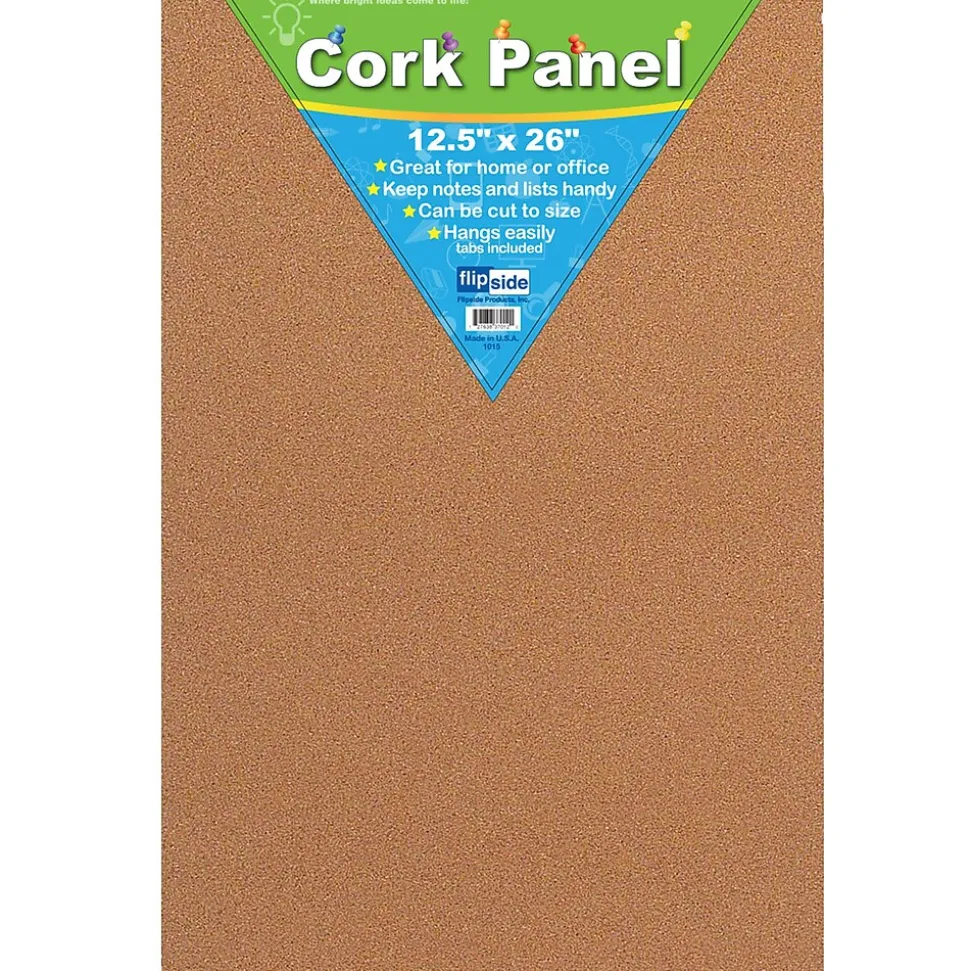 Flipside 12 1/2" x 26" Cork Panel, 2/Bundle (FLP37012)