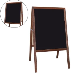 Flipside 2 Sided Black Dry Erase Board, Stained Wood, 24"W x 42"H (FLP31310)