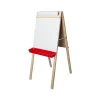 Flipside Child's Deluxe Double Dry-/Wet-Erase Easel, 44", Wood/White/Green/Red, Assorted Materials (17237)
