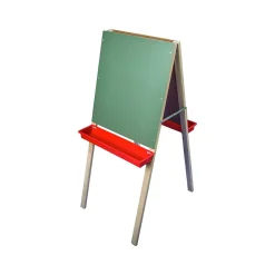 Flipside Child's Double Dry-/Wet-Erase Easel, 44", White/Green/Red/Wood, Assorted Materials (17307)