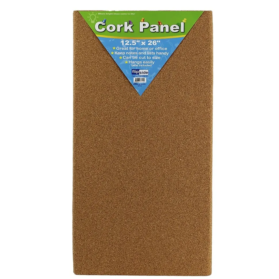 Flipside Cork Panel, 2' x 1', 5/Carton (37012)