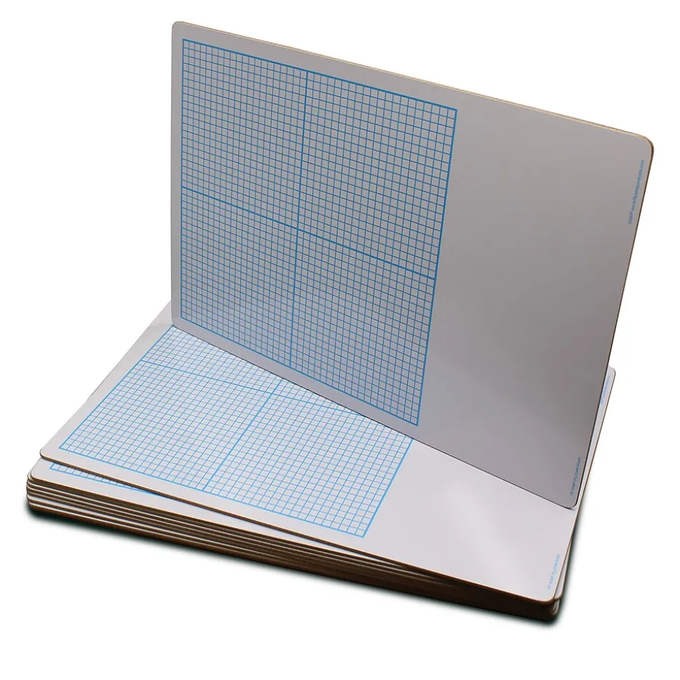 Flipside Dry Erase Base Ten Grid Boards, 12/Pack (11261)