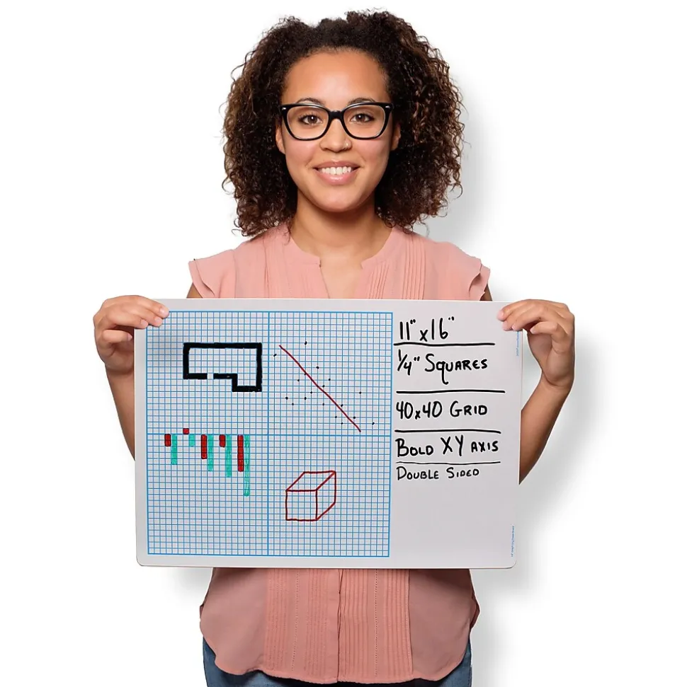 Flipside Dry Erase Base Ten Grid Boards, 12/Pack (11261)