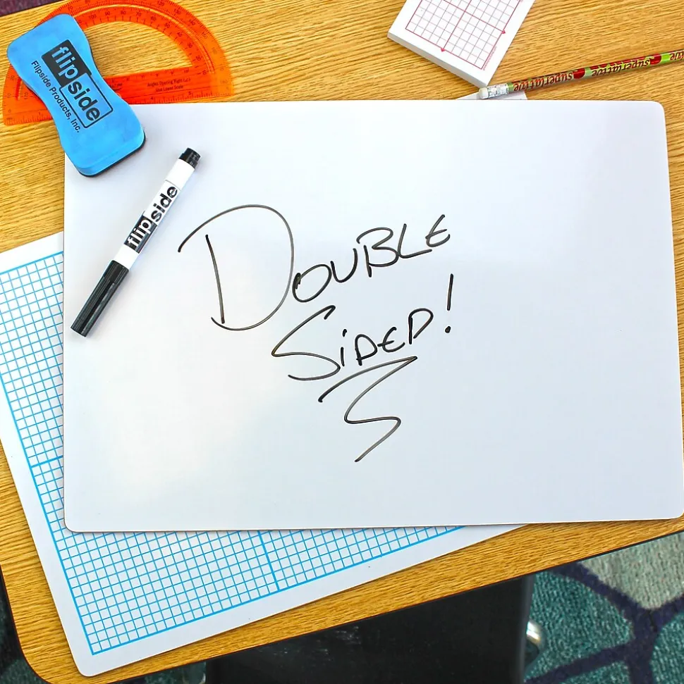 Flipside Dry Erase Base Ten Grid Boards, 12/Pack (11261)