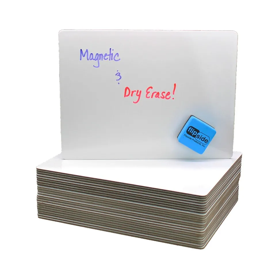 Flipside Magnetic Mobile Dry-Erase Whiteboard, 0.75' x 1', 24/Pack (12477)
