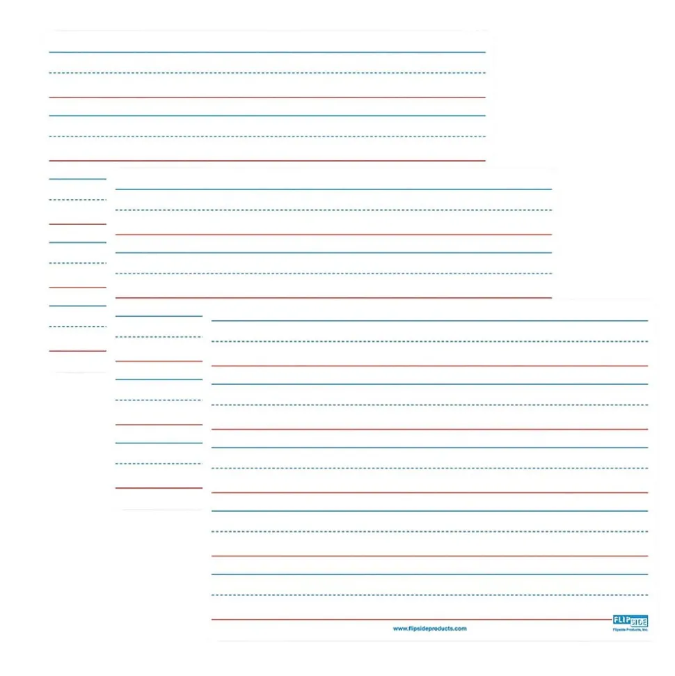 Flipside Products Magnetic Dry-Erase Whiteboard, Two-Sided Ruled/Blank, 9" x 12", Pack of 3 (FLP10076-3)