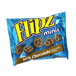 Flipz Milk Chocolate Covered Pretzels Mini Bags, 2 oz, 12 Count