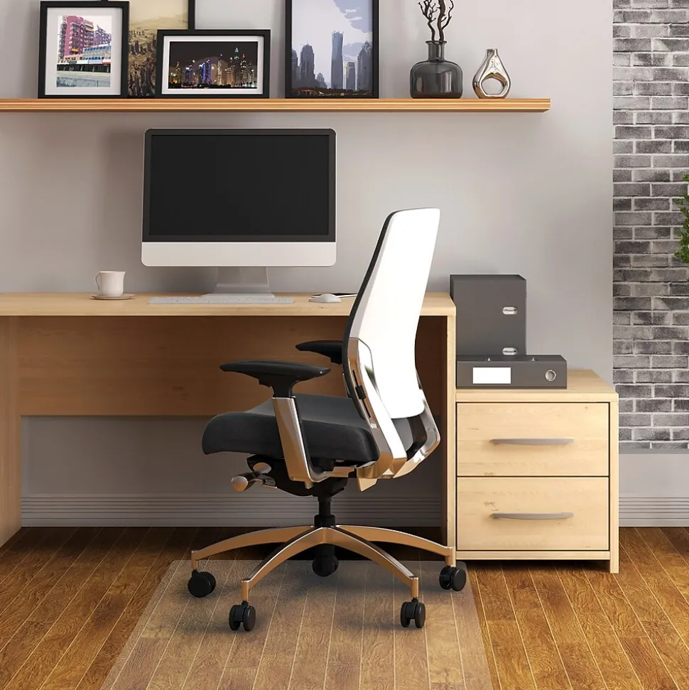 Floortex Advantagemat Hard Floor Chair Mat, 45" x 53", Clear PVC (FRPF1213425EV)