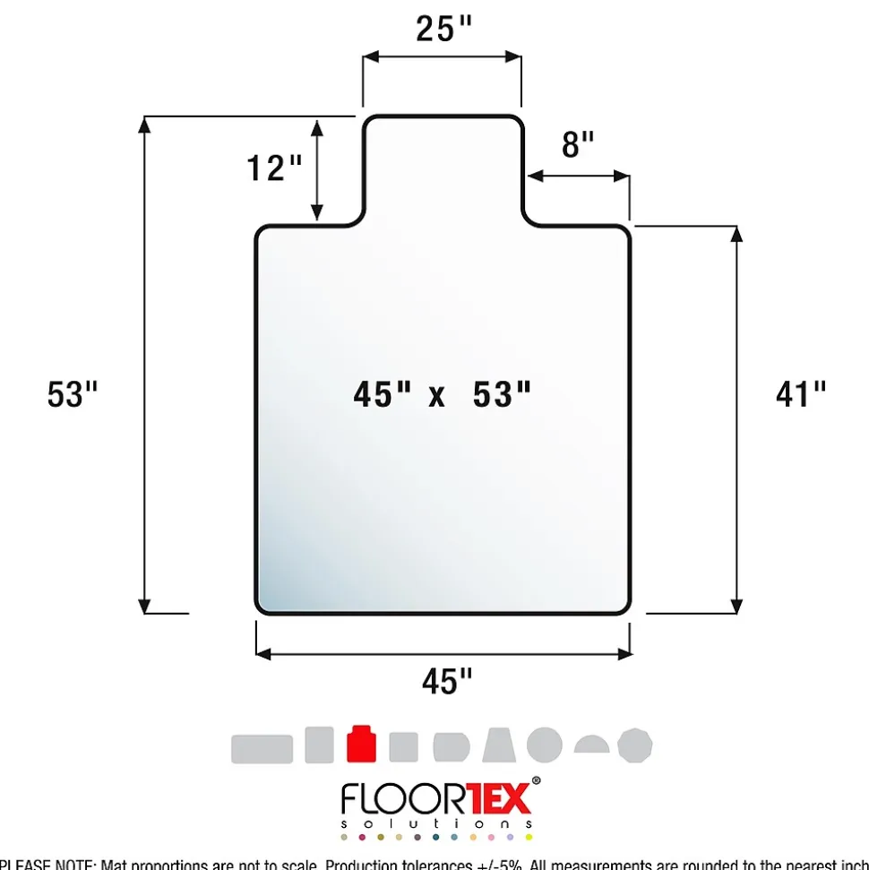 Floortex Advantagemat Hard Floor Chair Mat with Lip, 45" x 53", Black Vinyl (FR124553HLBV)