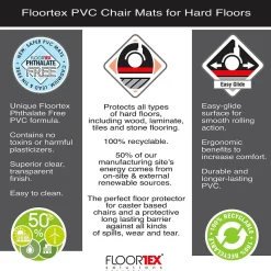 Floortex Advantagemat Hard Floor Chair Mat with Lip, 36