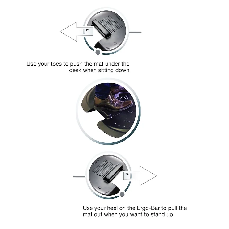 Floortex AFS-TEX 'Sit to Stand' 38" x 62" Rectangular Chair Mat for Carpets with Anti-Fatigue Mat, Polycarbonate (FCA11S)