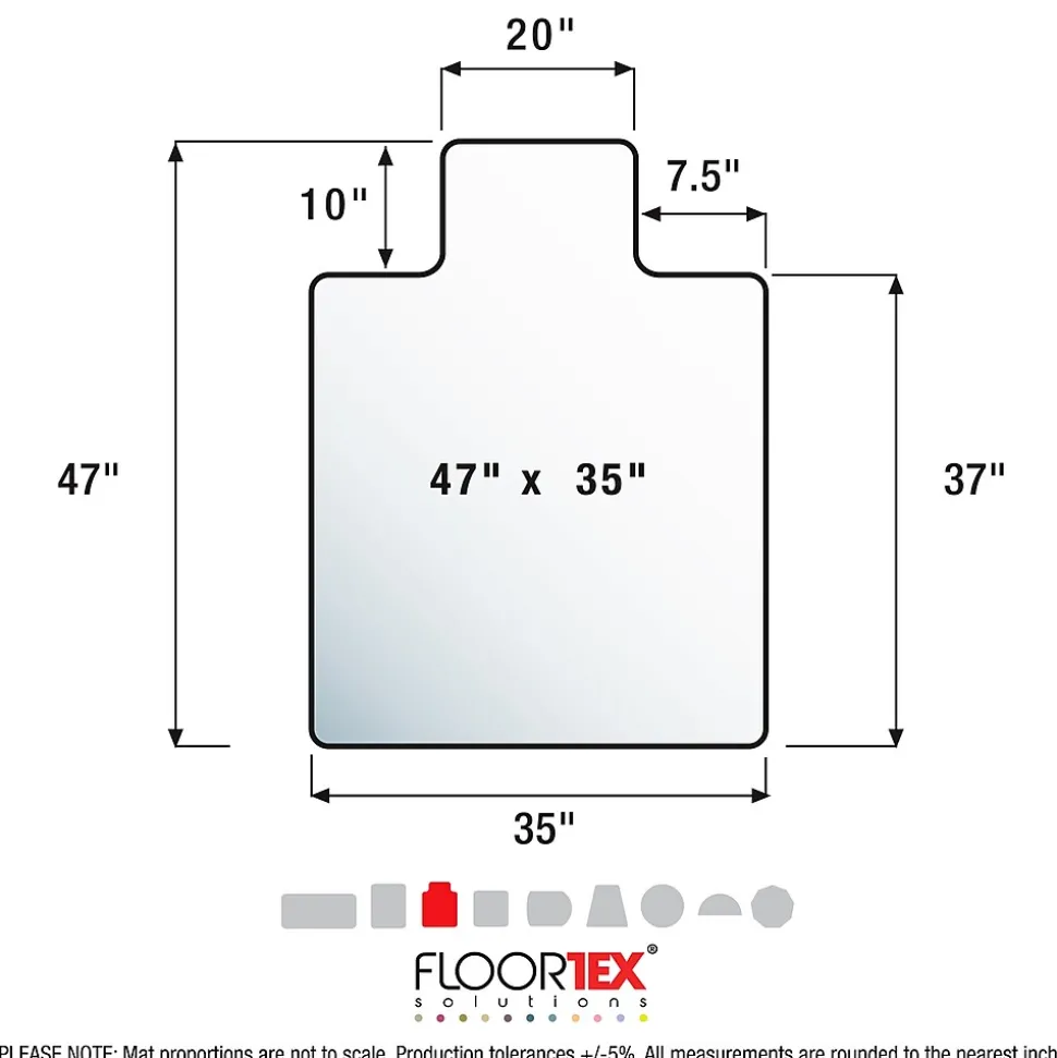 Floortex Cleartex Unomat Carpet & Hard Floor Chair Mat with Lip, 35" x 47", Low-Pile, Clear (128920LRA)