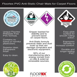 Floortex Computex Advantagemat Carpet Chair Mat with Lip, 36