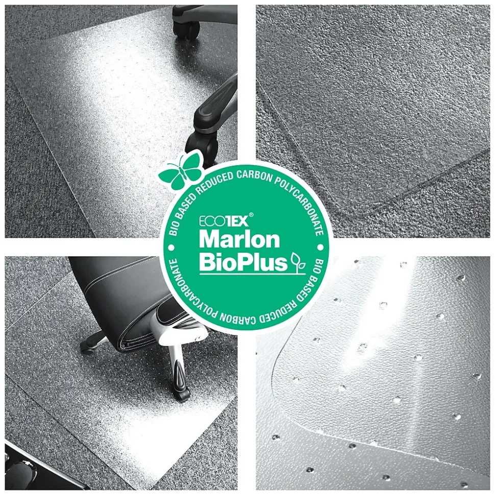 Floortex Ecotex BioPlus Carpet Chair Mat, 35" x 47", Clear Bio Based Polycarbonate (NCCMFLBG0002)