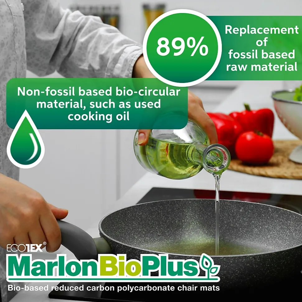 Floortex Ecotex BioPlus Hard Floor Chair Mat, 45" x 53", Clear Bio Based Polycarbonate (NRCMFLBS0003)