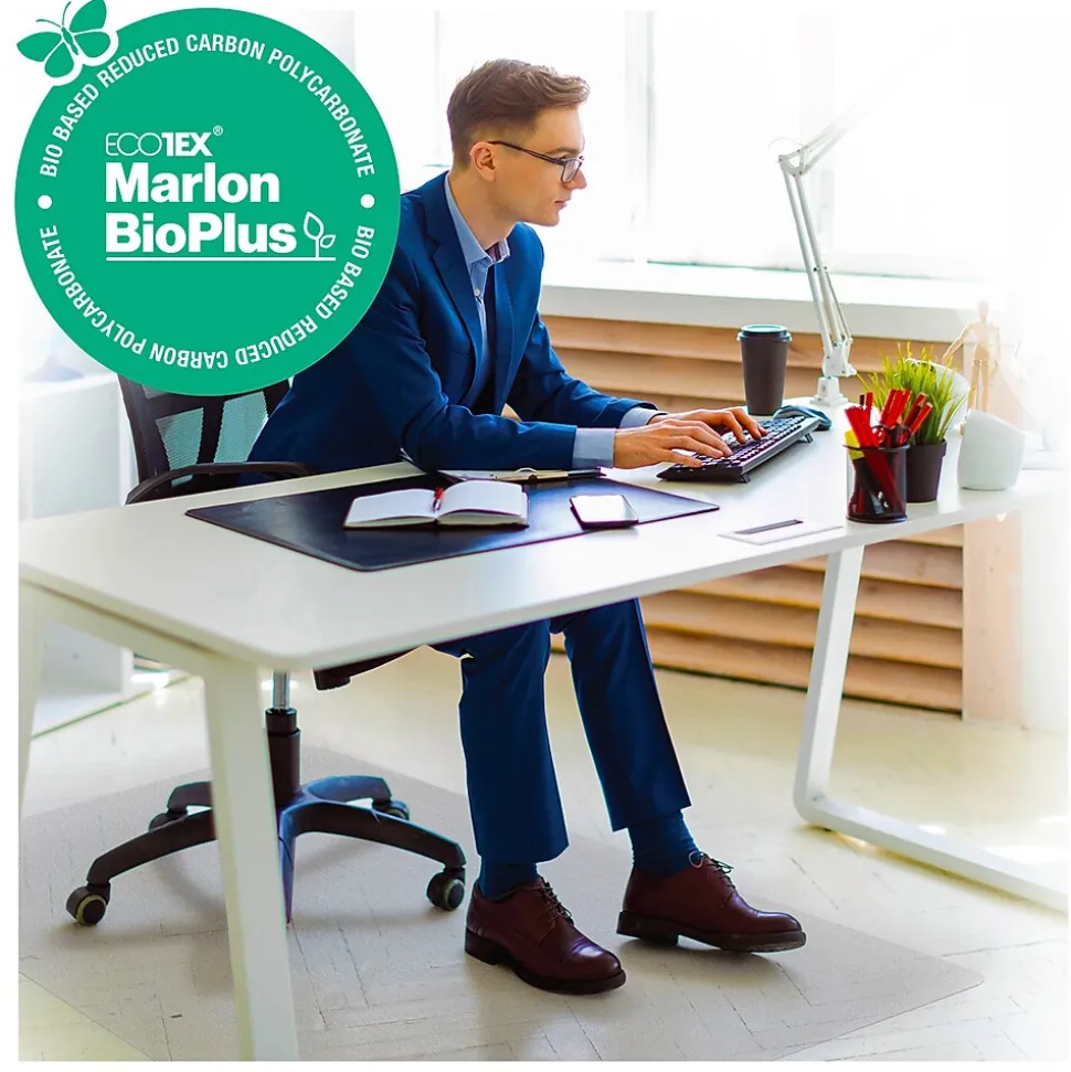 Floortex Ecotex BioPlus Hard Floor Chair Mat, 35" x 47", Clear Bio Based Polycarbonate (NCCMFLBS0002)