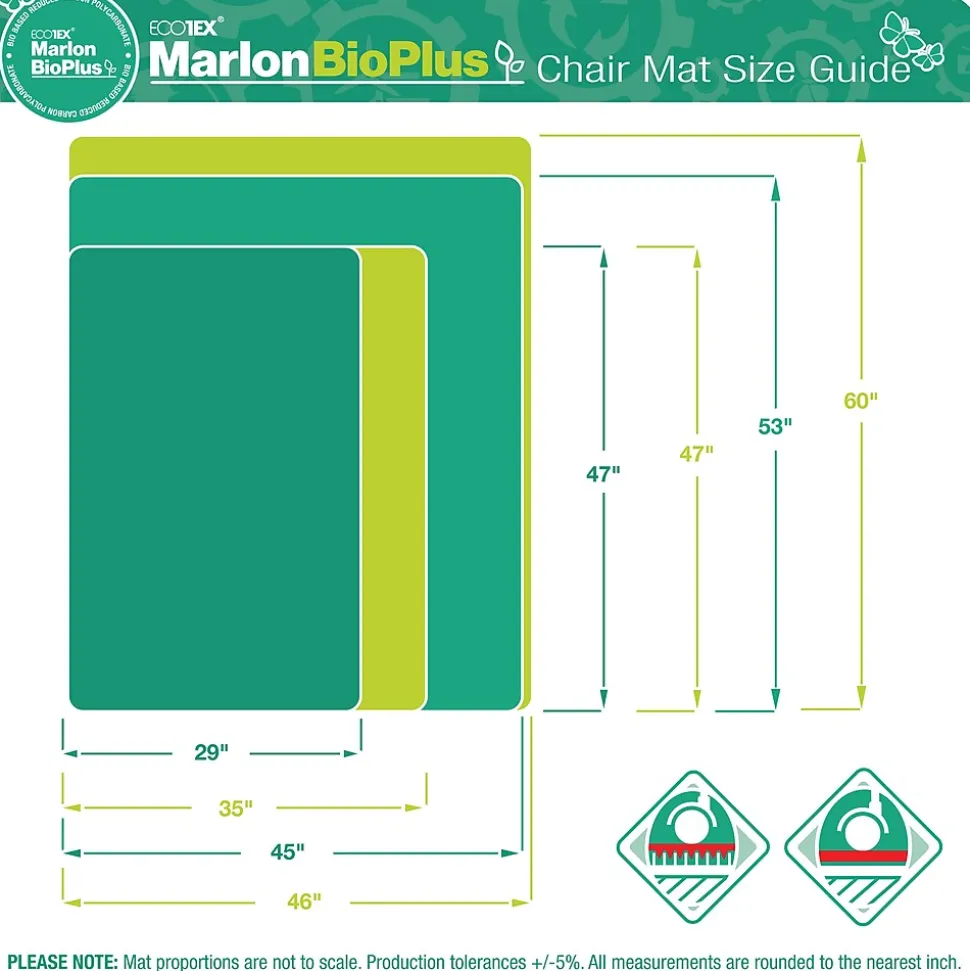 Floortex Ecotex BioPlus Hard Floor Chair Mat, 29" x 47", Clear Bio Based Polycarbonate (NCCMFLBS0001)