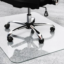 Floortex Glaciermat Carpet & Hard Floor Chair Mat, 36" x 40", Crystal Clear Glass (NCCMFLGL0012)