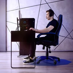 Floortex 9Mat Hard Floor Gaming Chair Mat, 38" x 39", Blue Polycarbonate (FC121001009RBL)