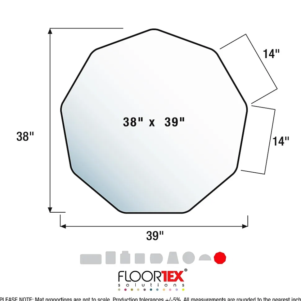 Floortex 9Mat Hard Floor Gaming Chair Mat, 38" x 39", Blue Polycarbonate (FC121001009RBL)