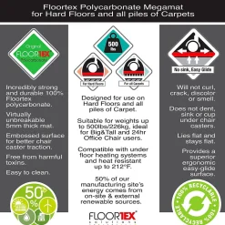 Floortex Megamat Carpet & Hard Floor Chair Mat, 46