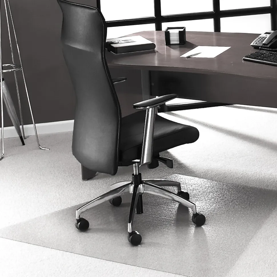Floortex Ultimat Carpet Chair Mat, 48" x 60", Designed for Low/Medium-Pile Carpet, Clear Polycarbonate (1115023TR)