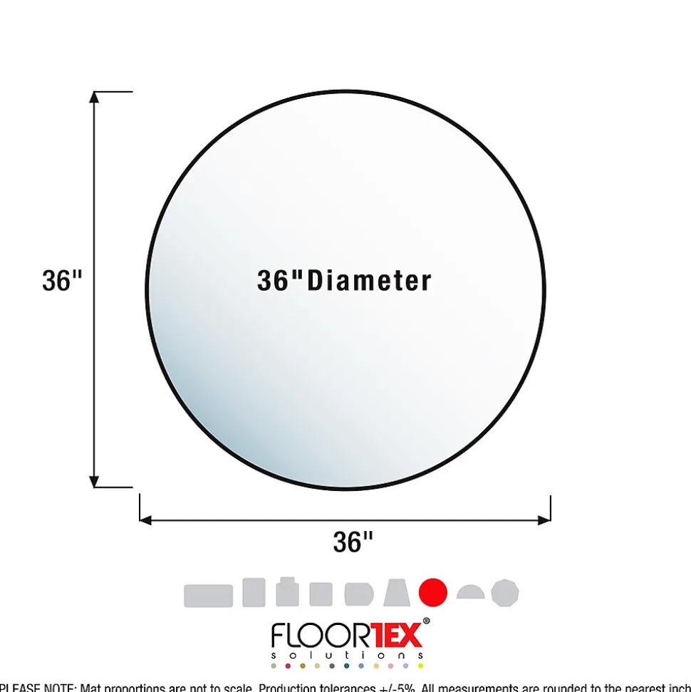 Floortex Ultimat Floor Mat, 36" Diameter, Designed for Medium-Pile Carpet, Clear Polycarbonate (129020RR)