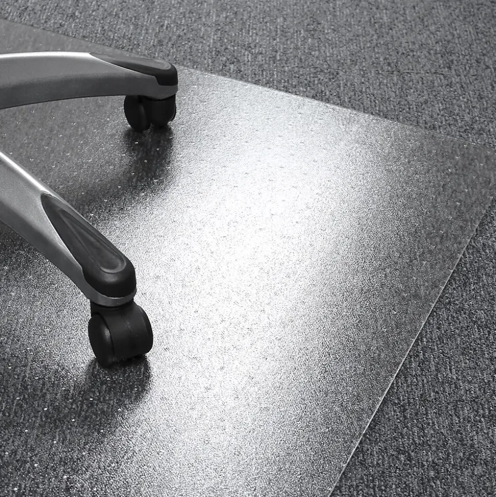 Floortex Valuemat Plus Chair Mat, 48" x 53", Designed for Low-Pile Carpet, Clear Polycarbonate (FR1113020ER)