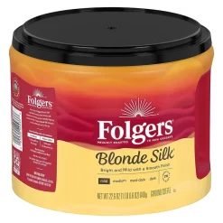 Folgers Blonde Silk Caffeinated Ground Coffee, Light Roast, 22.6 oz. (SMU20433)