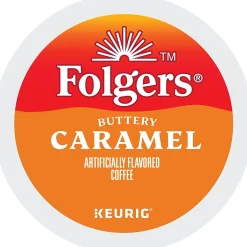 Folgers Buttery Caramel Coffee, Keurig K-Cup Pod, Medium Roast, 24/Box, 4 Boxes/Carton (6680CT)