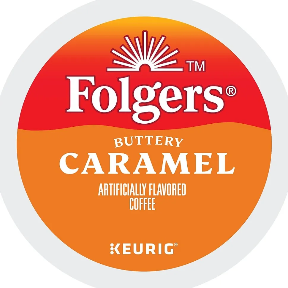 Folgers Buttery Caramel Coffee, Keurig K-Cup Pod, Medium Roast, 24/Box, 4 Boxes/Carton (6680CT)