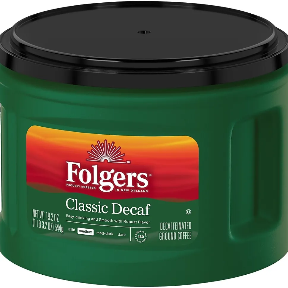 Folgers Classic Decaf Roast Ground Coffee, Medium Roast, 19.2 oz. (SMU30406)