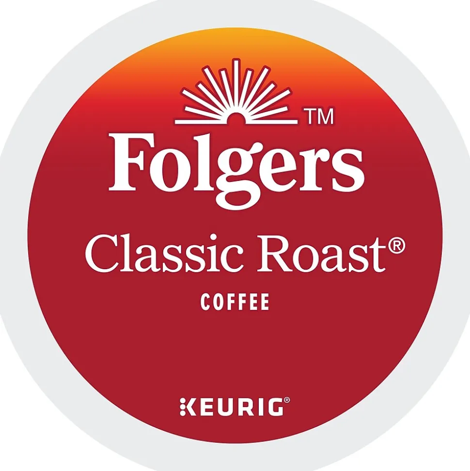 Folgers Classic Roast Coffee Keurig® K-Cup® Pods, Medium Roast, 96/Carton (204496)