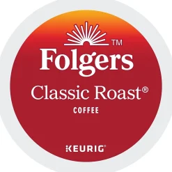 Folgers Classic Roast Coffee, Medium Roast, 0.28 oz. Keurig® K-Cup® Pods, 24/Box (6685)