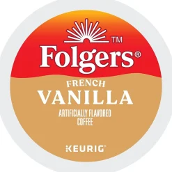 Folgers French Vanilla Coffee, Medium Roast, 0.31 oz. Keurig® K-Cup® Pods, 24/Box (6661)