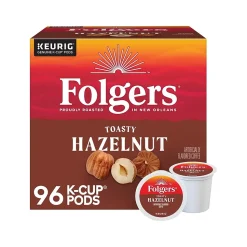 Folgers Toasty Hazelnut Coffee Keurig K-Cup Pods, Medium Roast, 96/Box (6109CT)