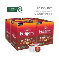 Folgers Toasty Hazelnut Coffee Keurig K-Cup Pods, Medium Roast, 96/Box (6109CT)