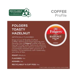 Folgers Toasty Hazelnut Coffee Keurig K-Cup Pods, Medium Roast, 96/Box (6109CT)