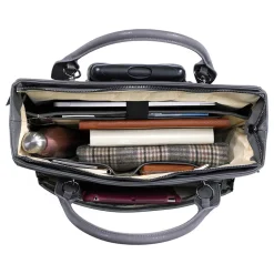 Francine Collection Florence Faux Leather Tote Bag, Gray (FLORLRT-03)