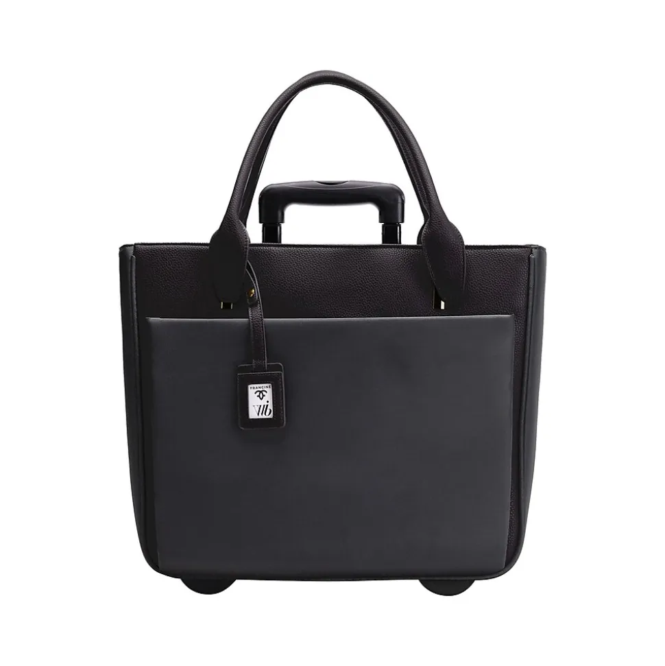 Francine Collection Florence Faux Leather Tote Bag, Black (FLORLRT-01)