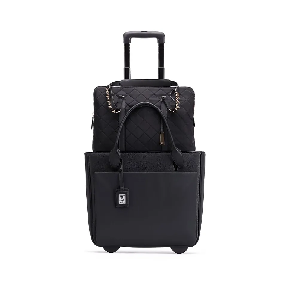 Francine Collection Florence Faux Leather Tote Bag, Black (FLORLRT-01)