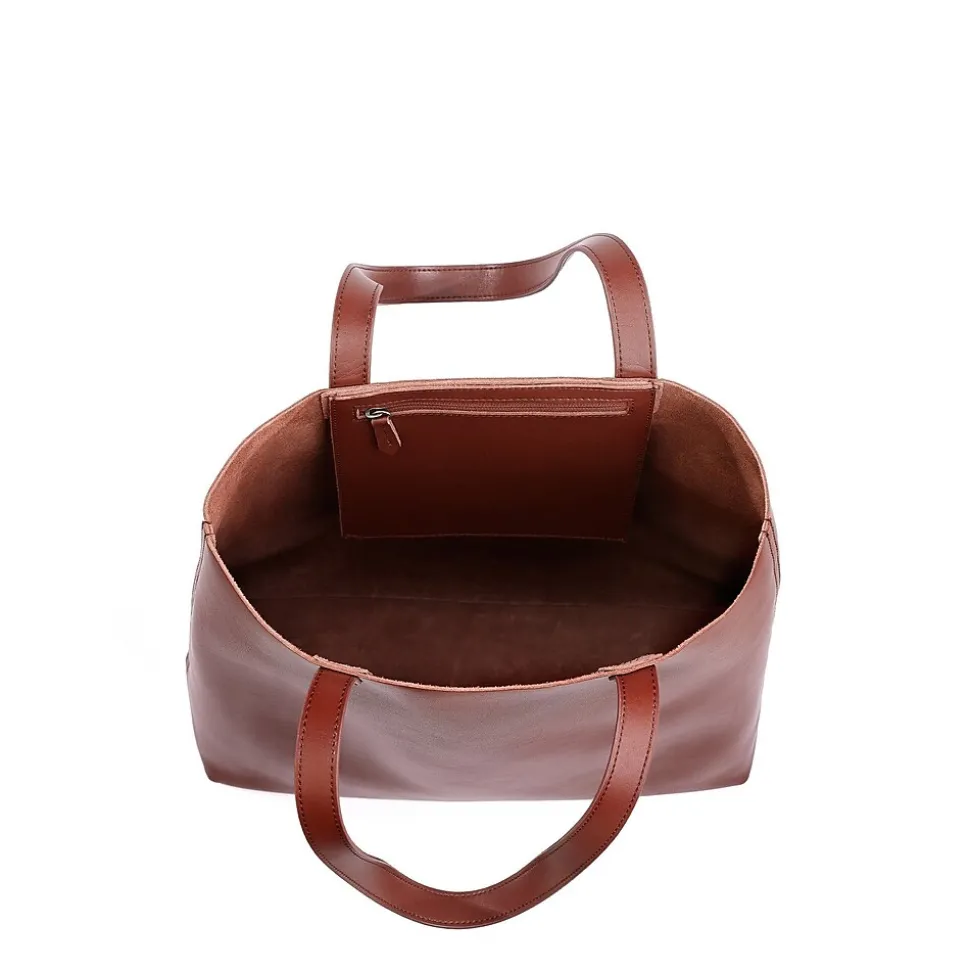 Francine Collections Made Easy 15.6 Leather Laptop Tote, Brown (FCTBRMADE)