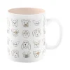Fringe Doodle Dog Ceramic Coffee Mug, 16 oz., White/Blush (399078)